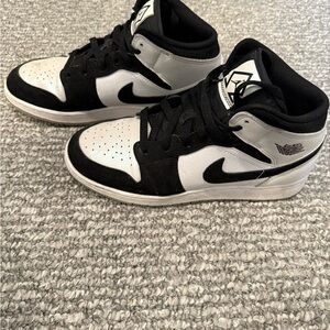Black and Pearlized White Women's Air Jordan Sneakers